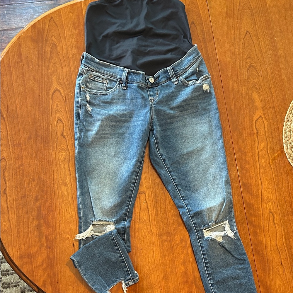 Abercrombie & Fitch Women's Ripped Skinny Maternity Jeans